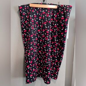 Lane Bryant Cherry Print Black and red pencil skirt